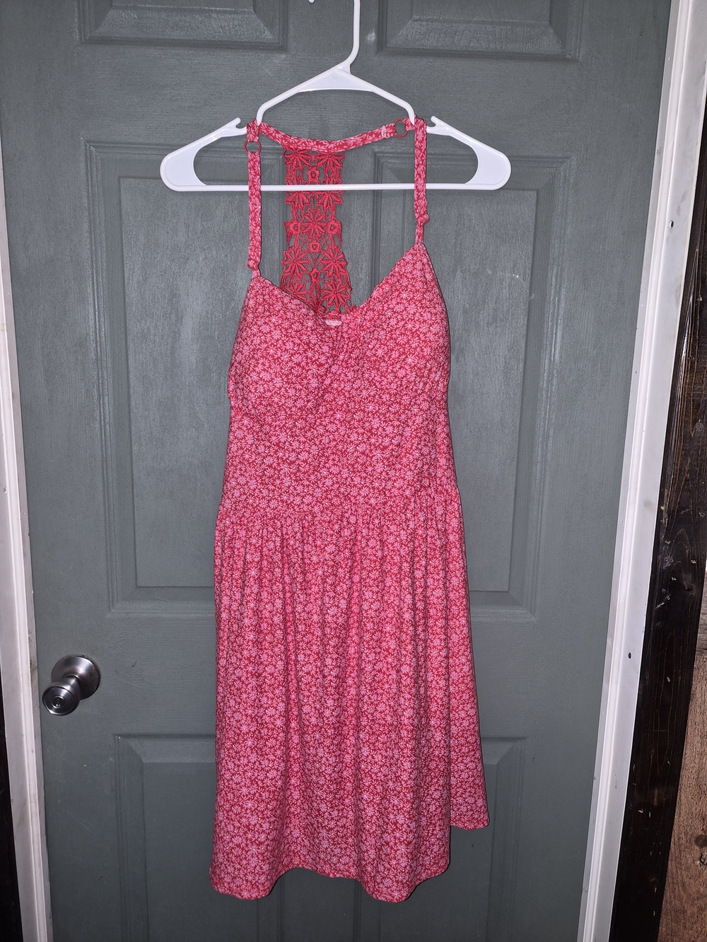 No Boundaries Pink Floral Lace-Back Sundress